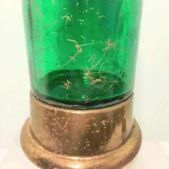 Vintage Musical Lighthouse Decanter/Bottle. Emerald Green and Brass - Picture 4 of 6